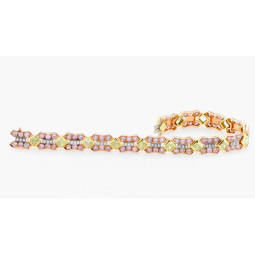 Art Deco Style Bracelet Made In 18K Pink Gold.-