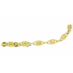 A 8=4.33cts. Radiant Yellow Diamonds Bracelet set