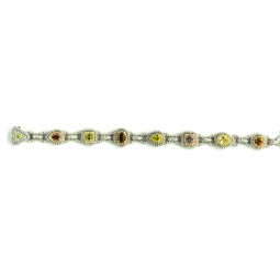 A Multi Color Diamond Braclet with 8 stones