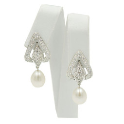 Pearl and Diamond Earrings