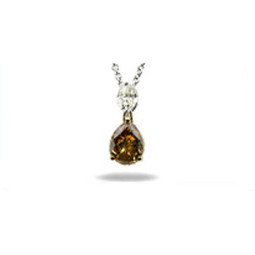 Pendant - Diamond. (1) Oval Shaped White Diamond. Made in 18K.