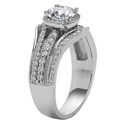 Round Cut Halo Diamond Vintage Engagement Ring