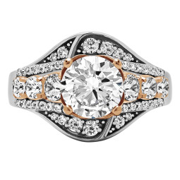 Round Cut Halo Diamond Vintage Engagement Ring