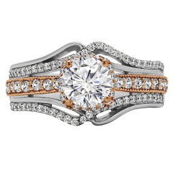 Round Cut Halo Diamond Vintage Engagement Ring