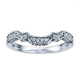 Rm1113-14k White Gold Princess Cut Diamond Vintage Style Engagement Ring