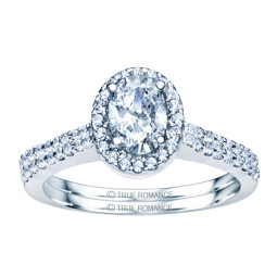 Rm1301v-14k White Gold Oval Cut Halo Diamond Engagement Ring