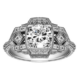 Round Diamond Vintage Engagement Ring