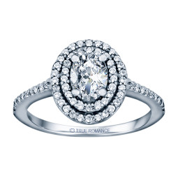 Oval Cut Double Halo Diamond Engagement Ring