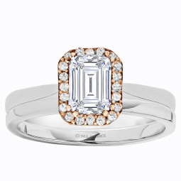 Emerald Cut Halo Diamond Engagement Ring