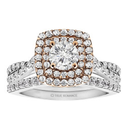 Round Cut Diamond Double Halo Infinity Engagement Ring