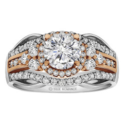 Round Cut Halo Diamond Vintage Engagement Ring