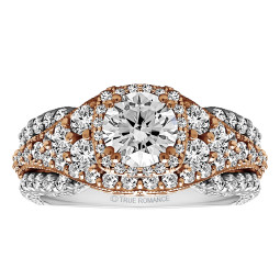Round Cut Halo Diamond Vintage Engagement Ring