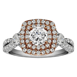 Round Cut Halo Diamond Vintage Engagement Ring