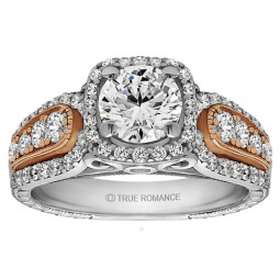 Round Cut Halo Diamond Vintage Engagement Ring