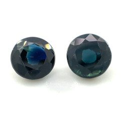 3.83-CT Round Sapphire Matched Pair