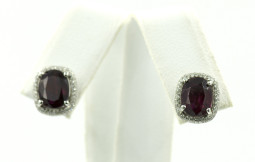 3.78 Oval Rubies & White Round Diamonds