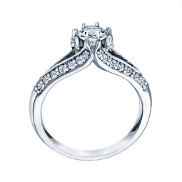 Me677 -14k White Gold Classic Engagement Ring
