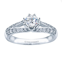 Me677 -14k White Gold Classic Engagement Ring