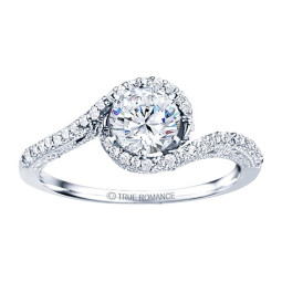 Rm1159-14k White Gold Vintage Engagement Ring