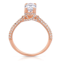 Rm1280vrs-14k Rose Gold Oval Cut Diamond Engagement Ring