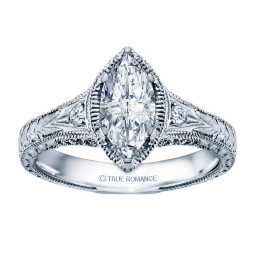 Rm1316m-14k White Gold Vintage Engagement Ring