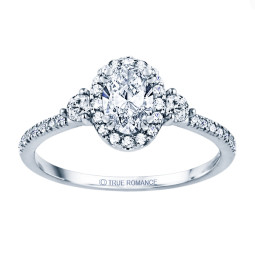 Rm1345v-14k White Gold Oval Cut Halo Diamond Engagement Ring