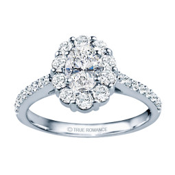 Rm1381v-14k White Gold Oval Cut Halo Diamond Engagement Ring