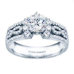 Rm1386-14k White Gold Infinity Engagement Ring