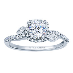 Rm1407r-14k White Gold Halo Engagement Ring