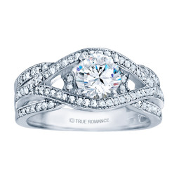 Rm1413-14k White Gold Infinity Engagement Ring
