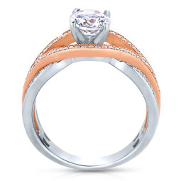 Rm1413tt -14k Rose Gold Round Cut Diamond Bi-pass Engagement Ring