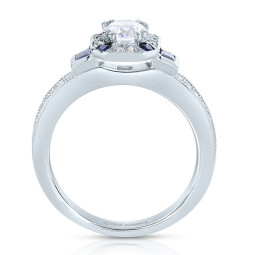 Rm1437rsap -14k White Gold Round Cut Halo Diamond Vintage Engagement Ring