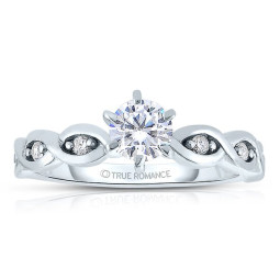 Rm1439 -14k White Gold Round Cut Diamond Infinity Engagement Ring