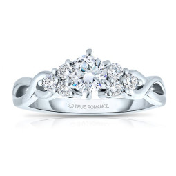 Rm1450 -14k White Gold Round Cut Diamond Infinity Engagement Ring