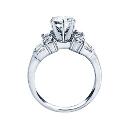 Rm387-14k White Gold Classic Engagement Ring