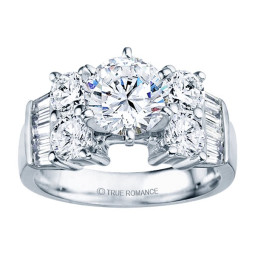 Rm387-14k White Gold Classic Engagement Ring