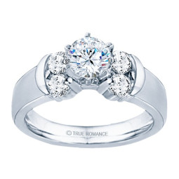 Rm464-14k White Gold Engagement Ring From Nostalgic Collection