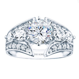 Rm921 -14k White Gold Classic Engagement Ring
