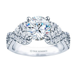 Rm985-14k White Gold Infinity Engagement Ring