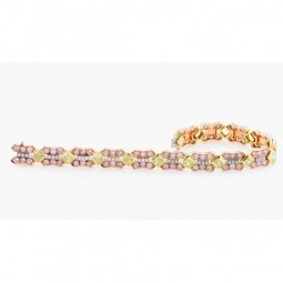 Art Deco Style Bracelet Made In 18K Pink Gold.-