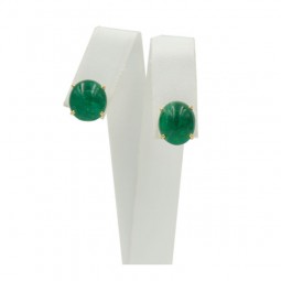 Wonderful Cabachon Emerald Earrings
