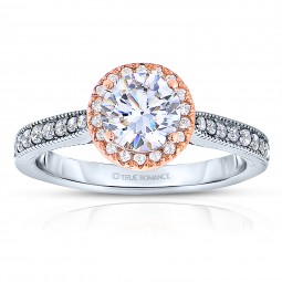 Rm1286rtt-14k White Gold Round Cut Halo Diamond Engagement Ring