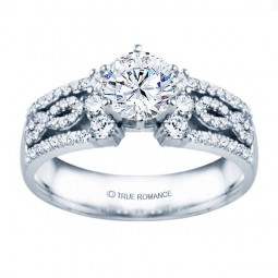 Rm1386-14k White Gold Infinity Engagement Ring