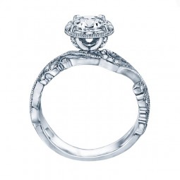 Rm1432-14k White Gold Vintage Engagement Ring