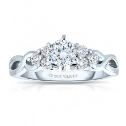 Rm1450 -14k White Gold Round Cut Diamond Infinity Engagement Ring