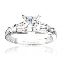 Rm380tt-14k White Gold Engagement Ring From Nostalgic Collection