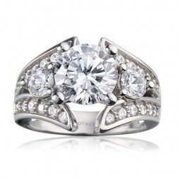 Rm920-14k White Gold Engagement Ring From Nostalgic Collection