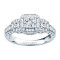 Rm1113-14k White Gold Princess Cut Diamond Vintage Style Engagement Ring