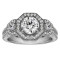 Round Cut Halo Diamond Vintage Engagement Ring