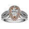 Pear Shape Halo Diamond Vintage Engagement Ring